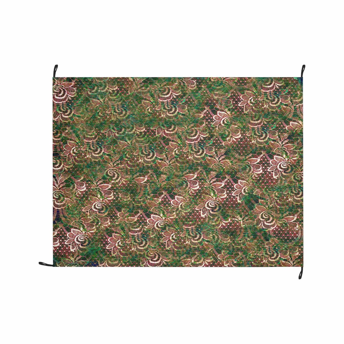 Victorian lace print waterproof picnic mat, 69 x 55in, design 34