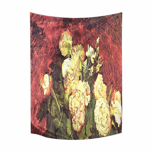 Vintage floral TAPESTRY, LARGE 60 x 80 in, Vertical, Design 27