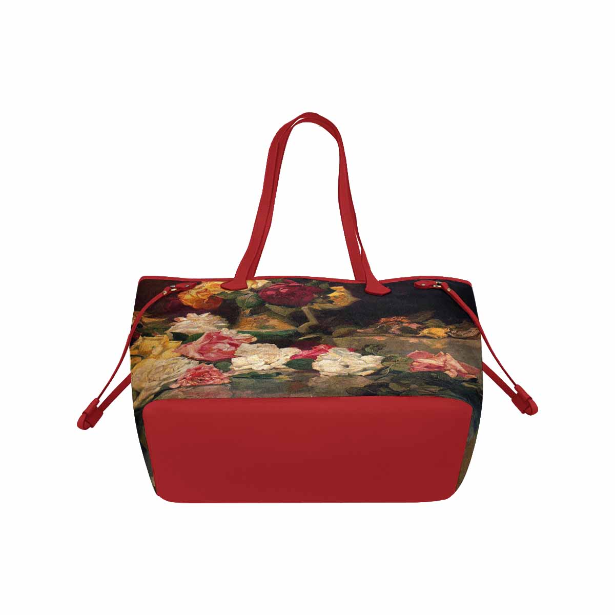Vintage Floral Handbag, Classic Handbag, Mod 1695361 Design 37 RED TRIM