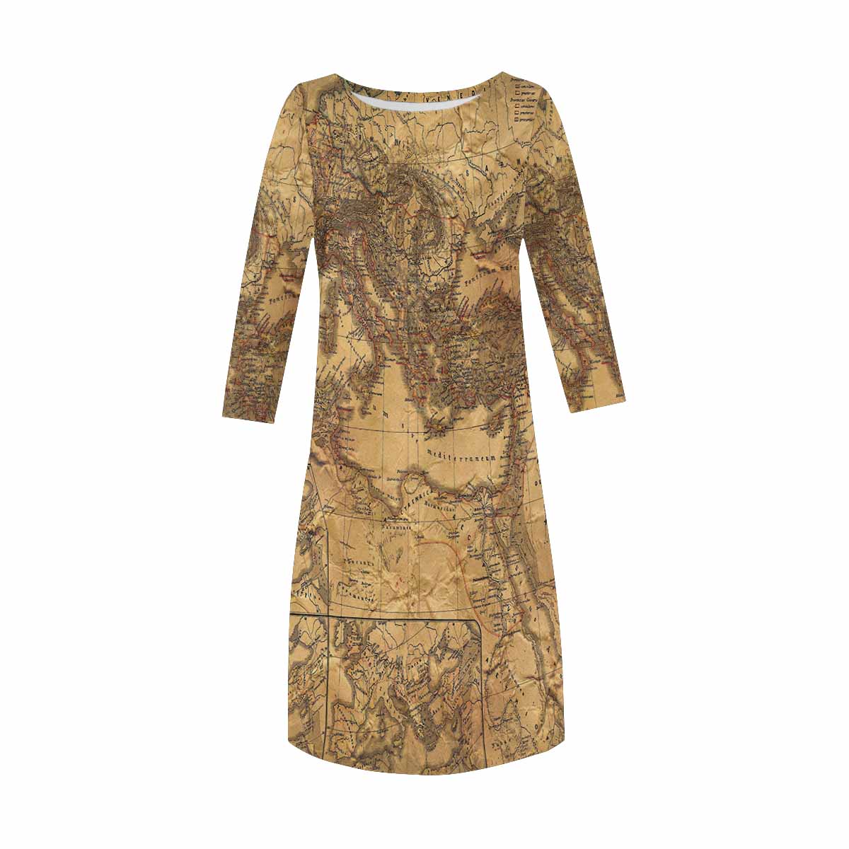 Antique Map loose dress, MODEL 29532, design 14