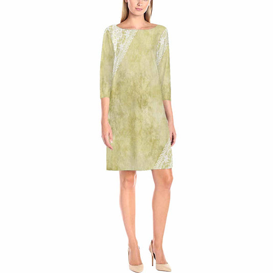 Victorian printed lace loose dress, Design 43