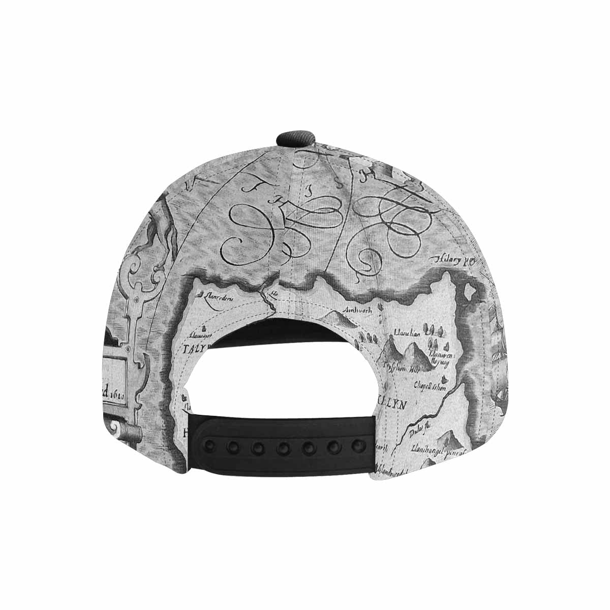 Antique Map design mens or womens deep snapback cap, trucker hat, Design 11