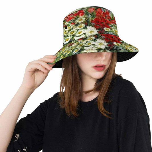 Vintage floral unisex bucket boonie Hat, outdoors hat, Design 43