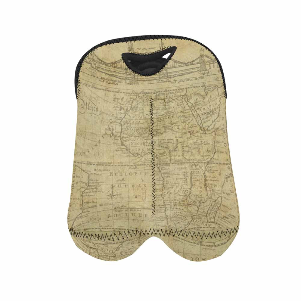 2 Bottle Antique map wine bag,Design 01