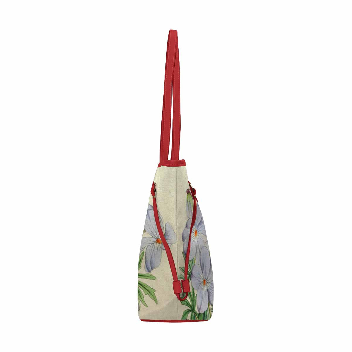 Vintage Floral Handbag, Classic Handbag, Mod 1695361 Design 13, RED TRIM