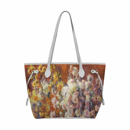 Vintage Floral Handbag, Classic Handbag, Mod 1695361 Design 57 WHITE TRIM