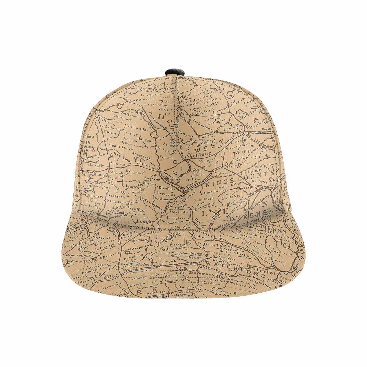 Antique Map design mens or womens deep snapback cap, trucker hat, Design 51