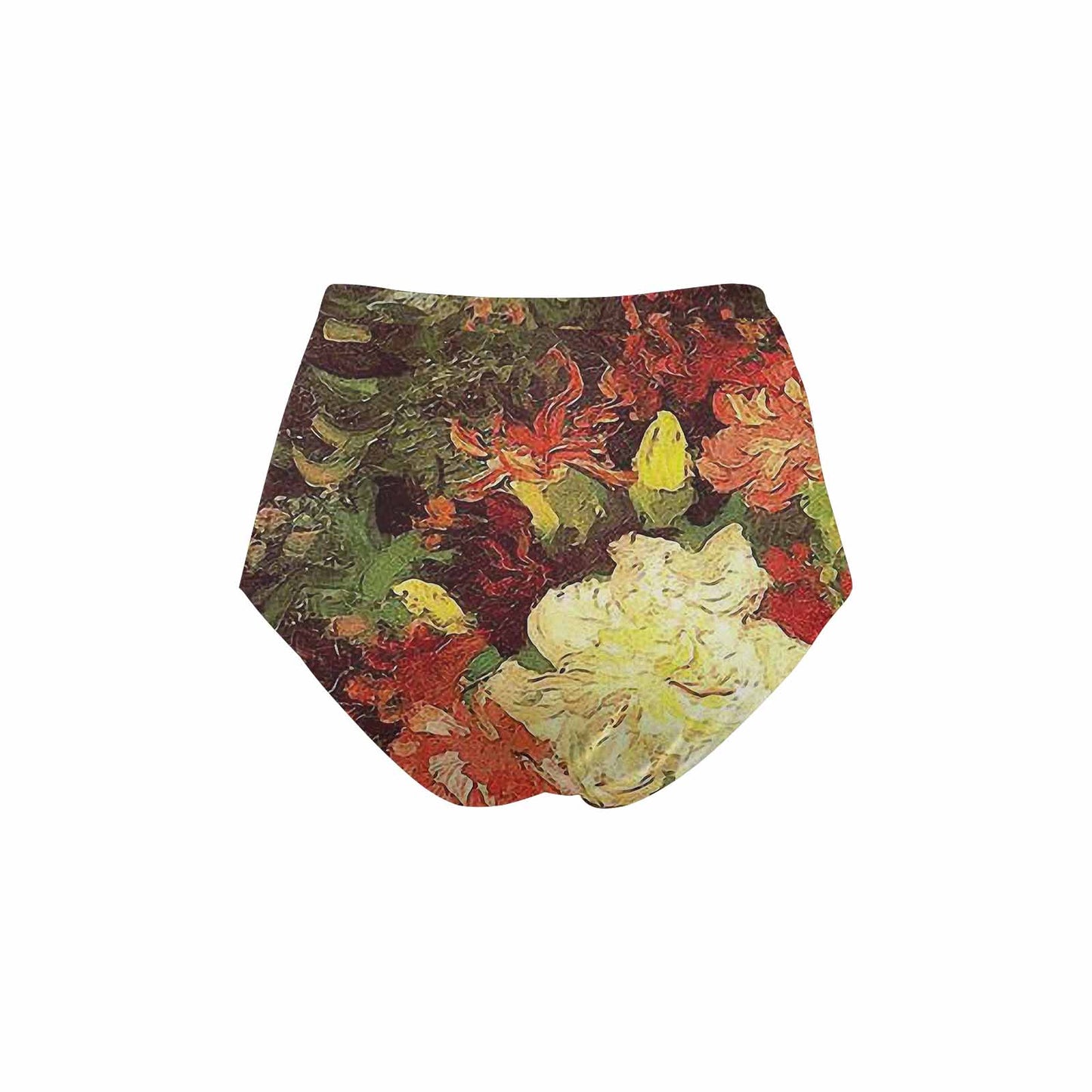 Vintage floral High waist bikini bottom, Design 33