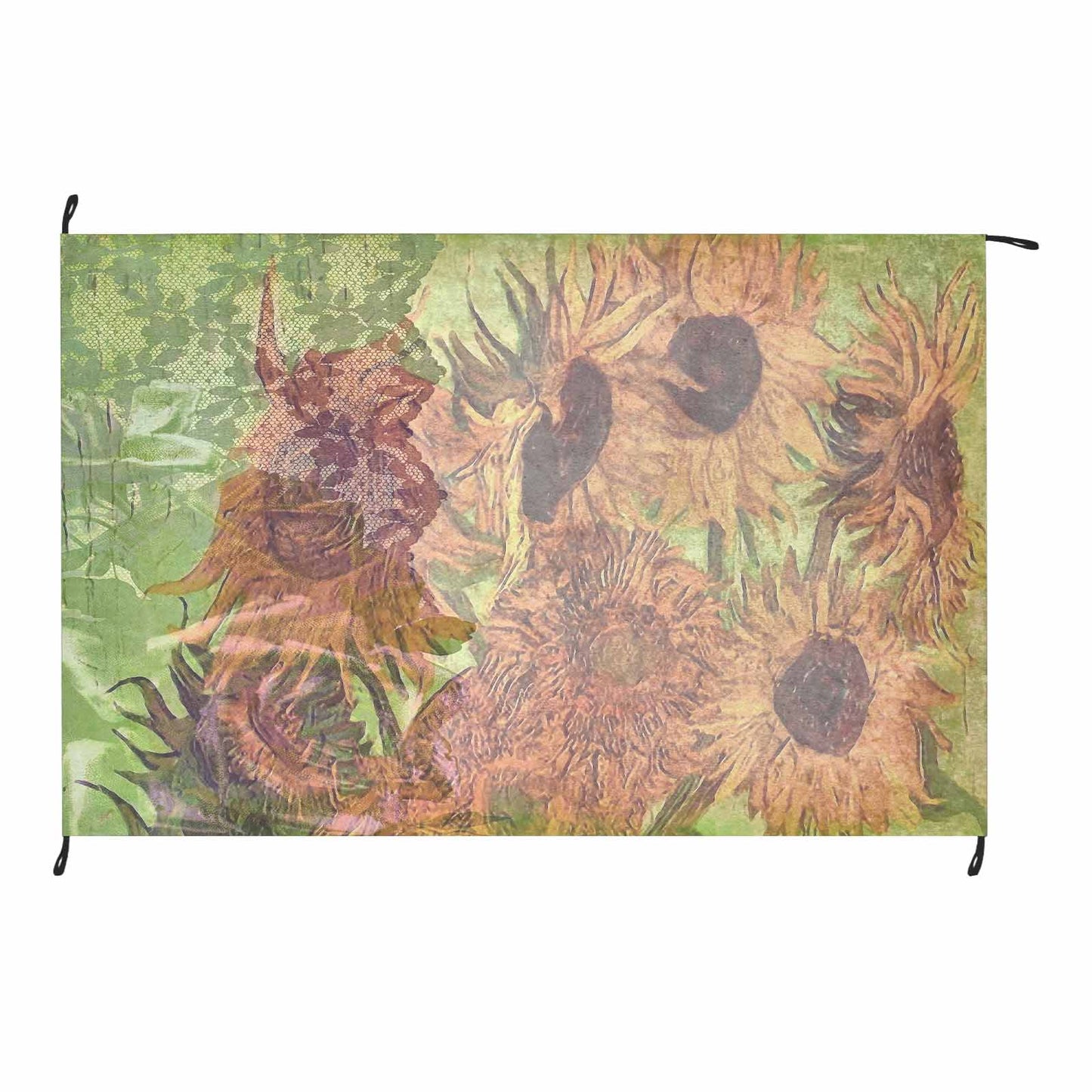 Vintage Floral waterproof picnic mat, 81 x 55in, Design 48xx