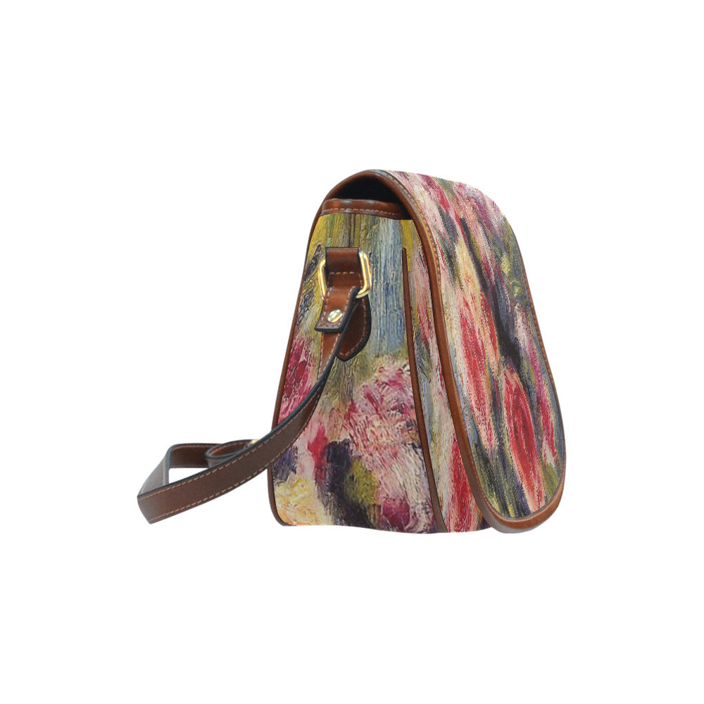 Vintage floral handbag, Design 26 Model 1695341 Saddle Bag/Large (Model 1649)