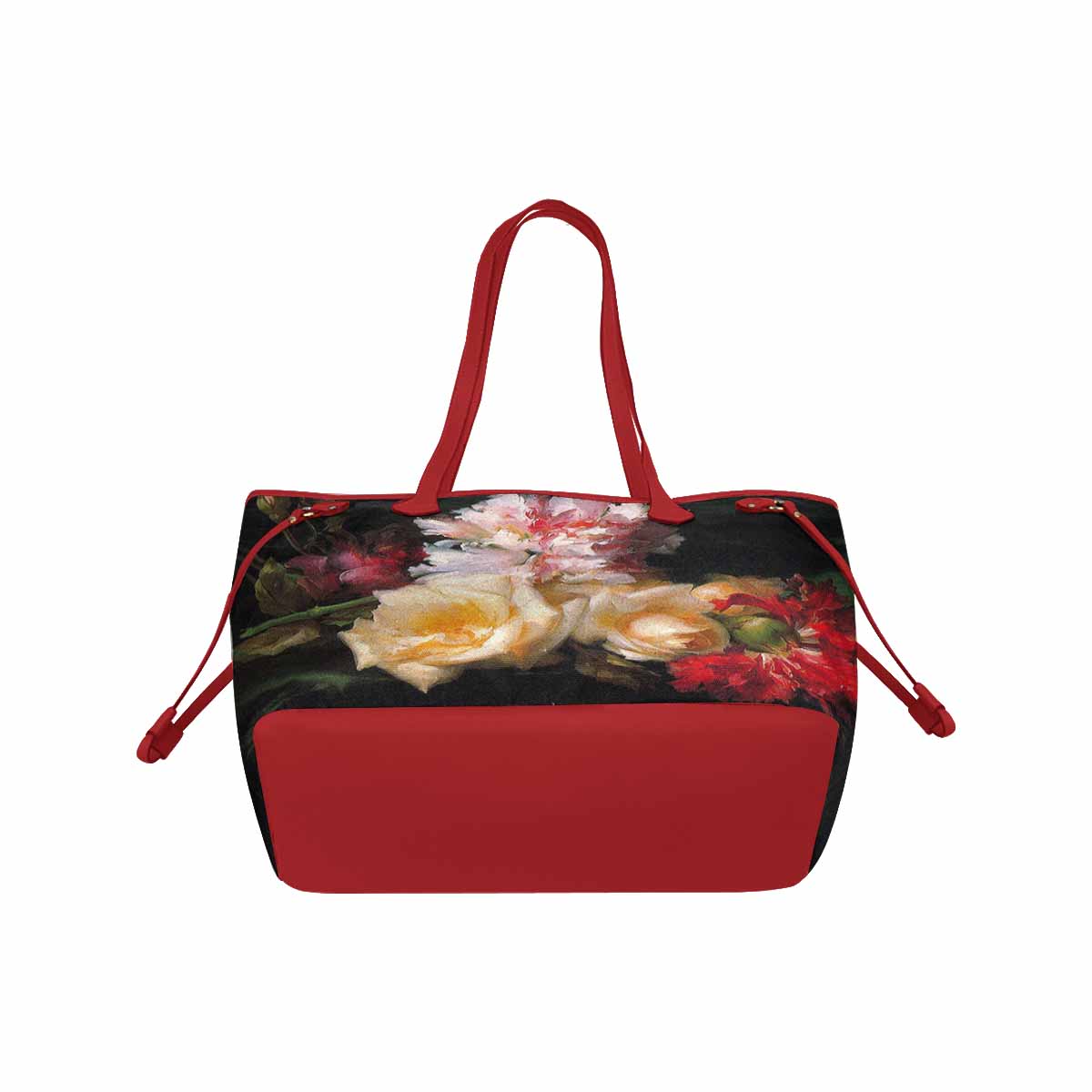 Vintage Floral Handbag, Classic Handbag, Mod 1695361 Design 30 RED TRIM