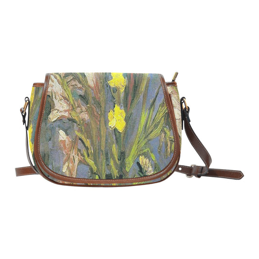 Vintage floral handbag, Design 59 Model 1695341 Saddle Bag/Large (Model 1649)