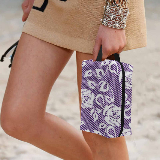 Victorian lace print toiletry comestic bag, design 18