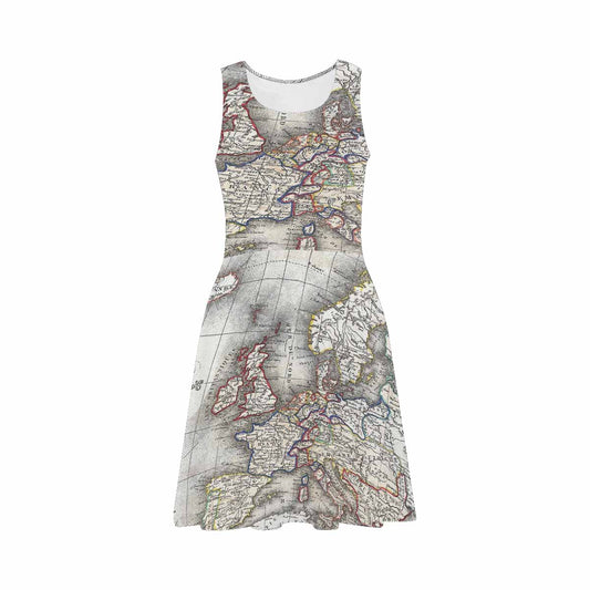 Antique Map casual summer dress, MODEL 09534, design 30