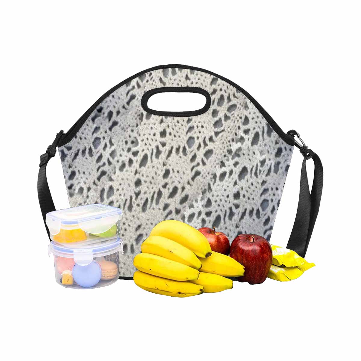 Victorian lace print insulated lunch bag, design 12