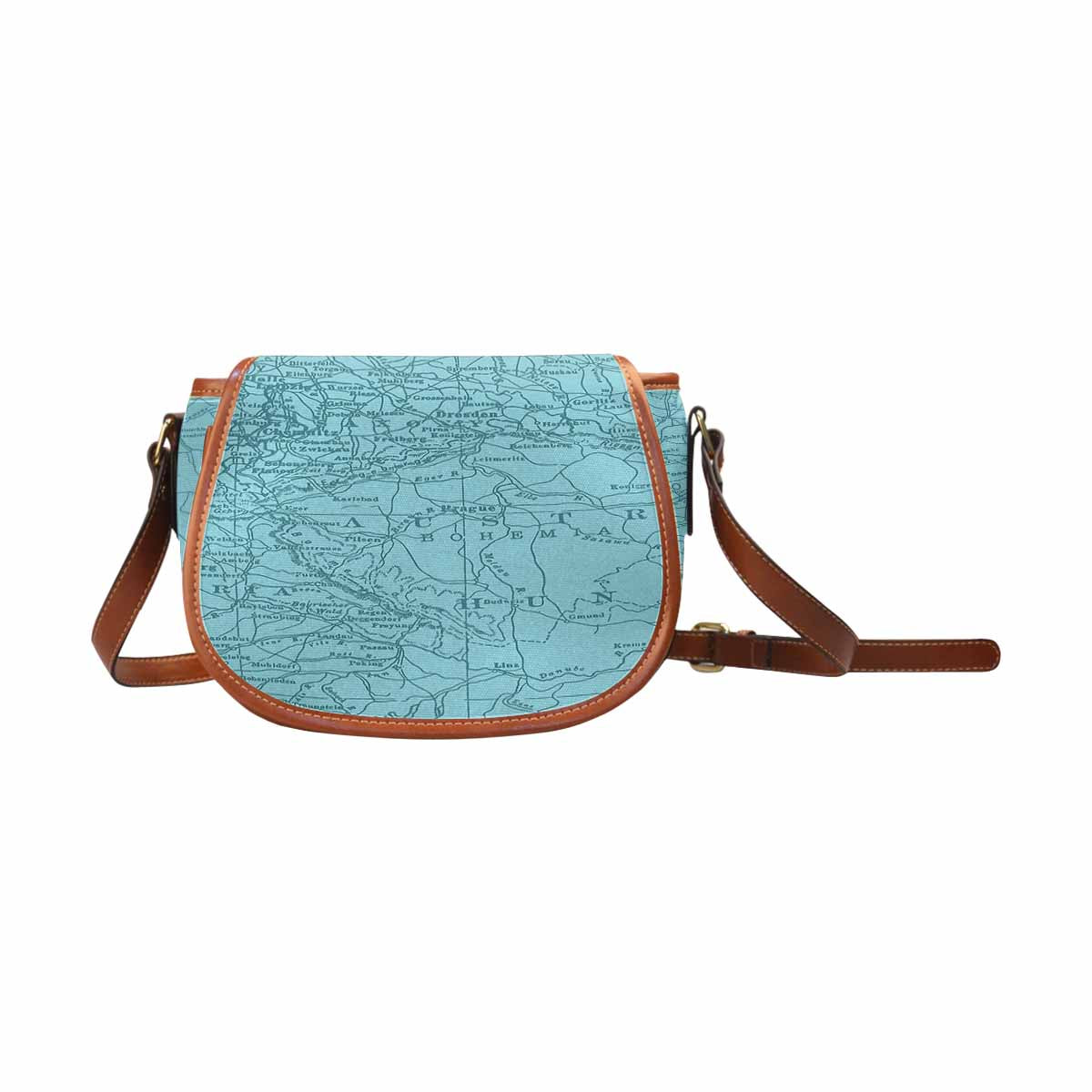 Antique Map design Handbag, saddle bag, Design 55