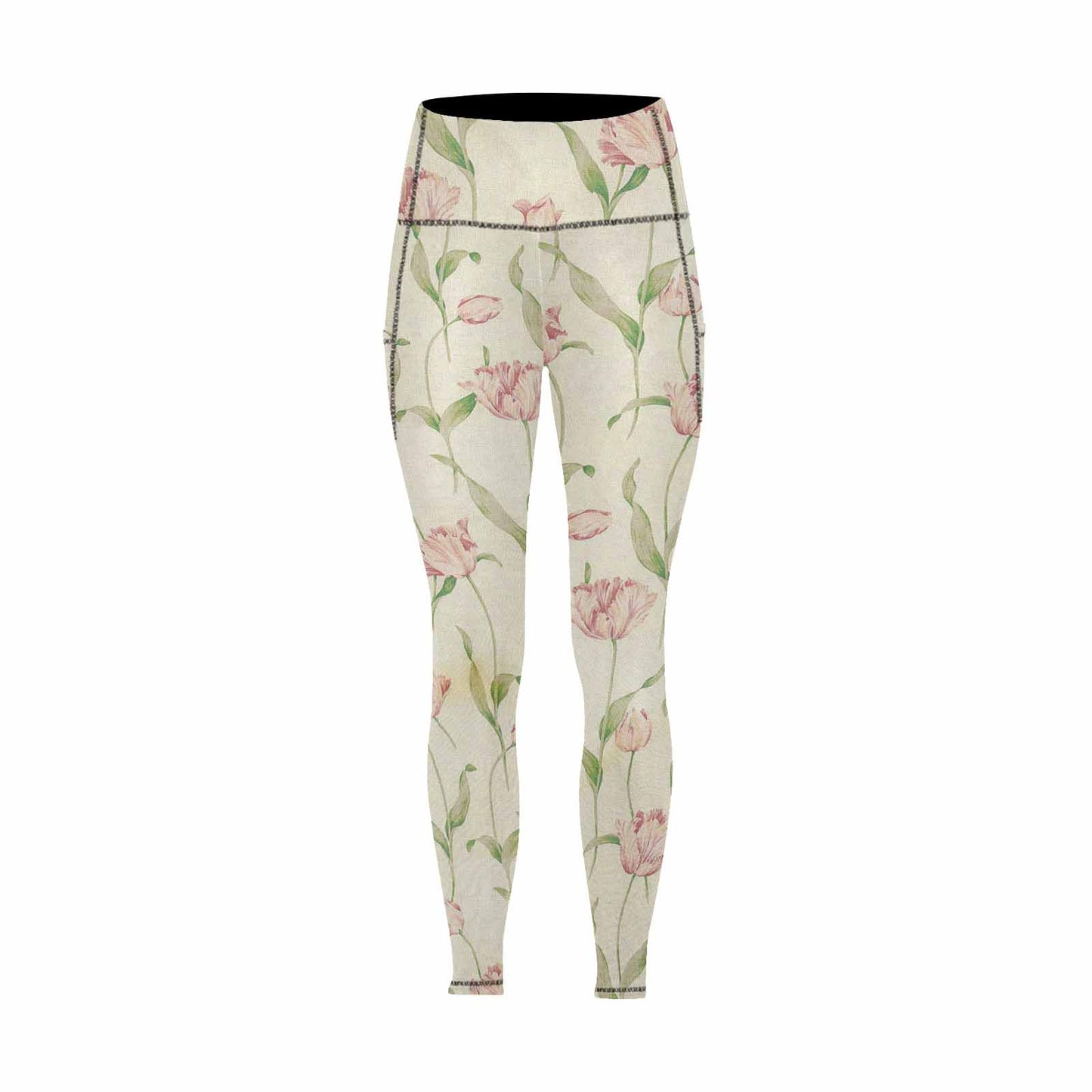Floral 2, active wear leggings, outside surge, design 14