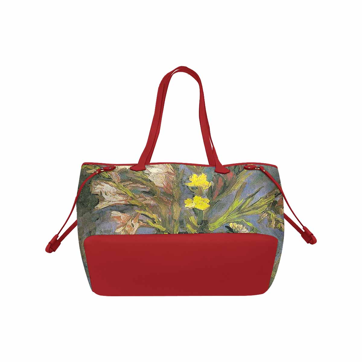 Vintage Floral Handbag, Classic Handbag, Mod 1695361 Design 59 RED TRIM