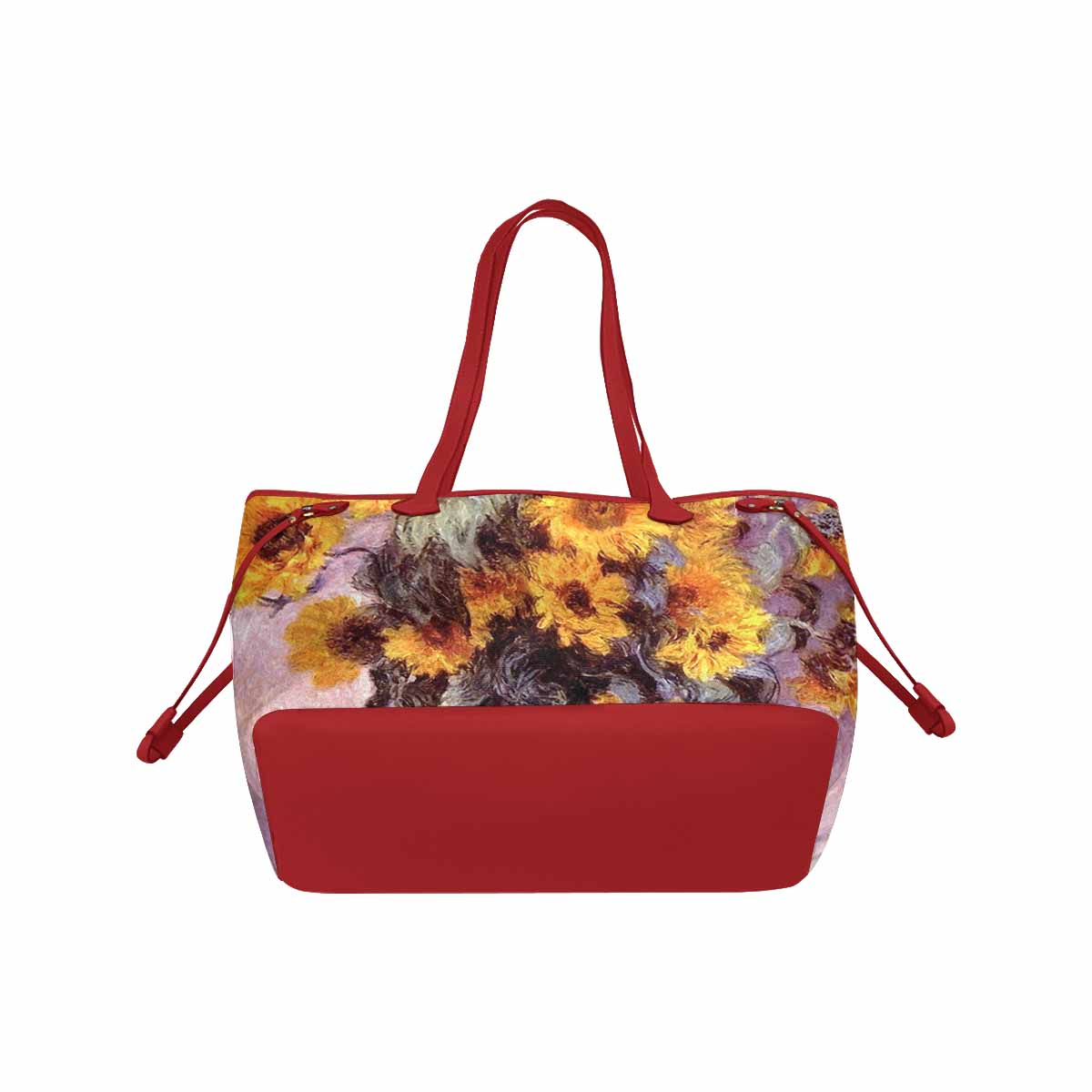 Vintage Floral Handbag, Classic Handbag, Mod 1695361, Design 49 RED TRIM