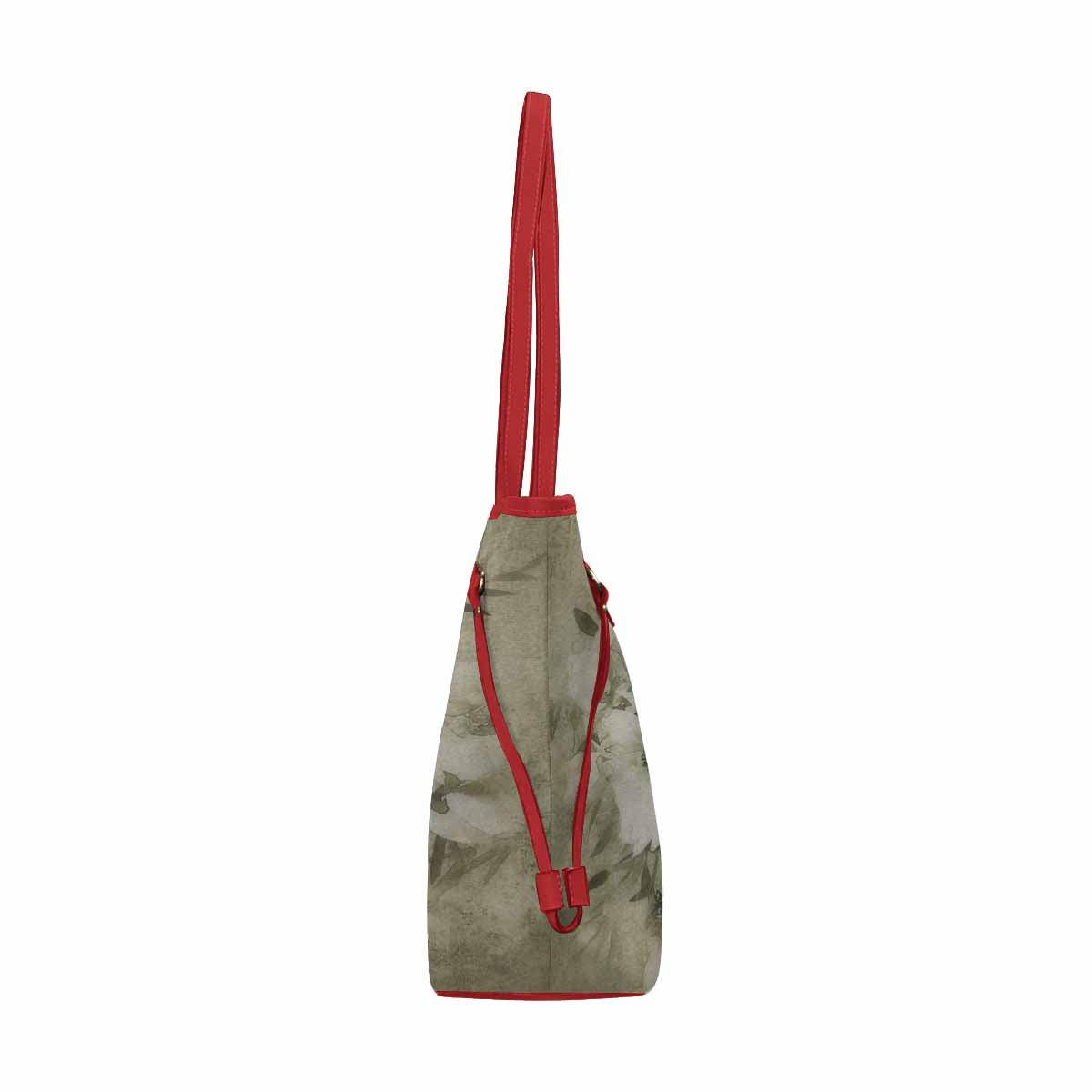 Vintage Floral Handbag, Classic Handbag, Mod 1695361 Design 03x, RED TRIM