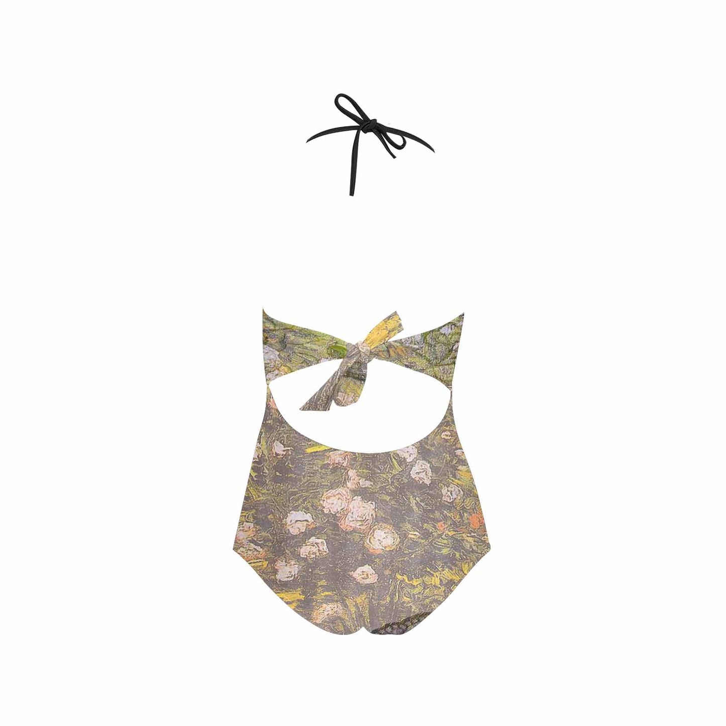 Vintage floral, vintage chest collar, one piece swim wear, Design 05x