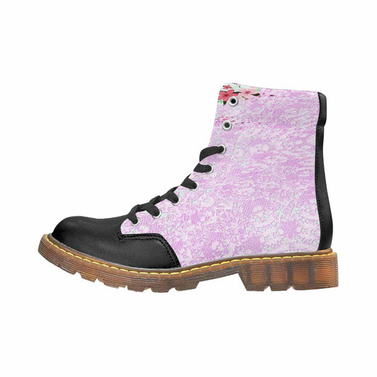 Victorian lace print, cute but tough, Winter walk about  boots, design 09