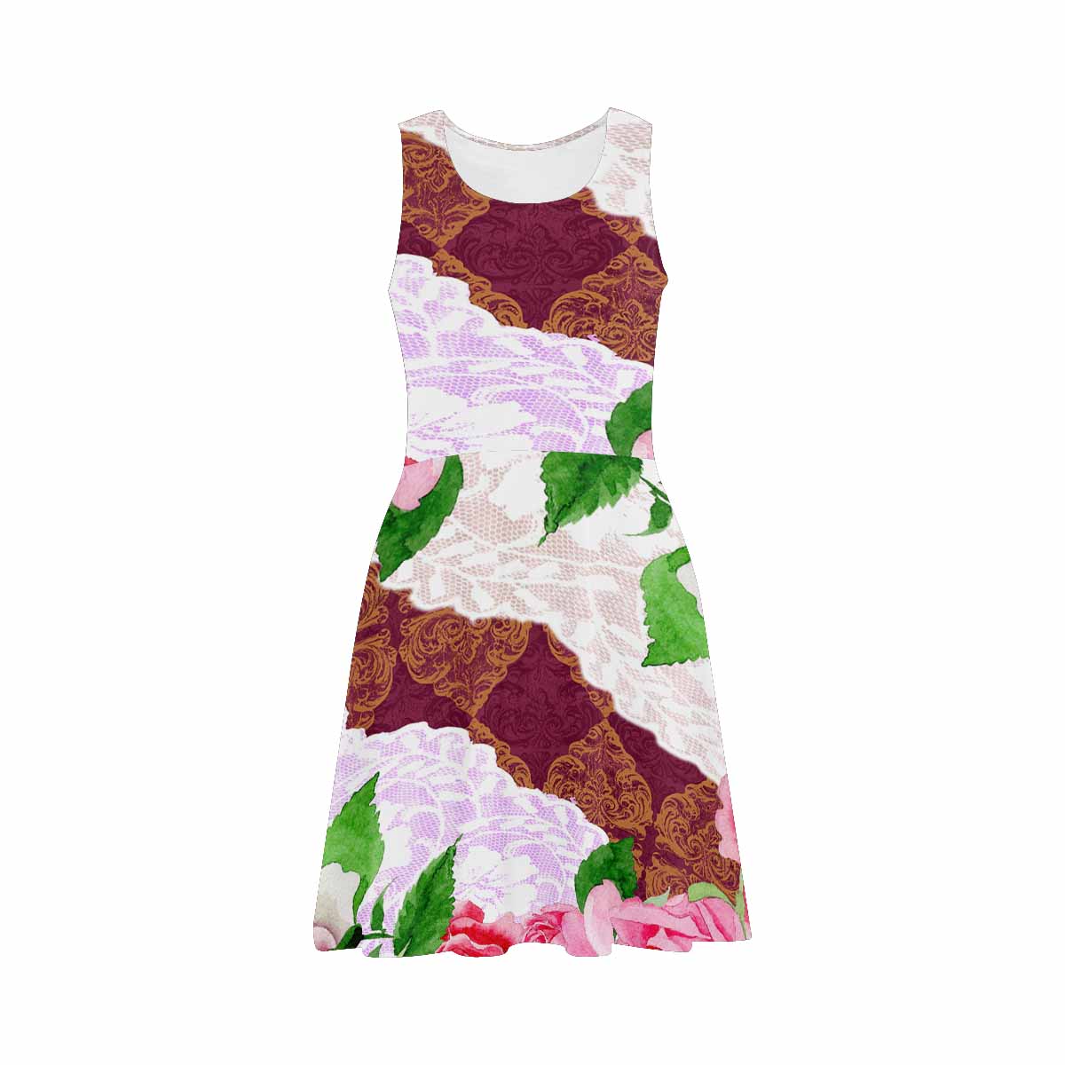 Victorian printed lace summer dress, Design 19