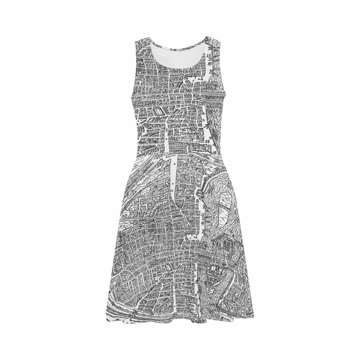Antique Map casual summer dress, MODEL 09534, design 42