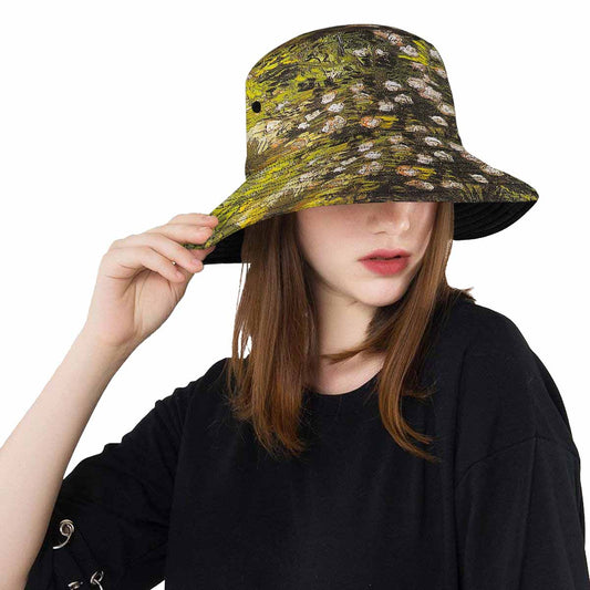 Vintage floral unisex bucket boonie Hat, outdoors hat, Design 05