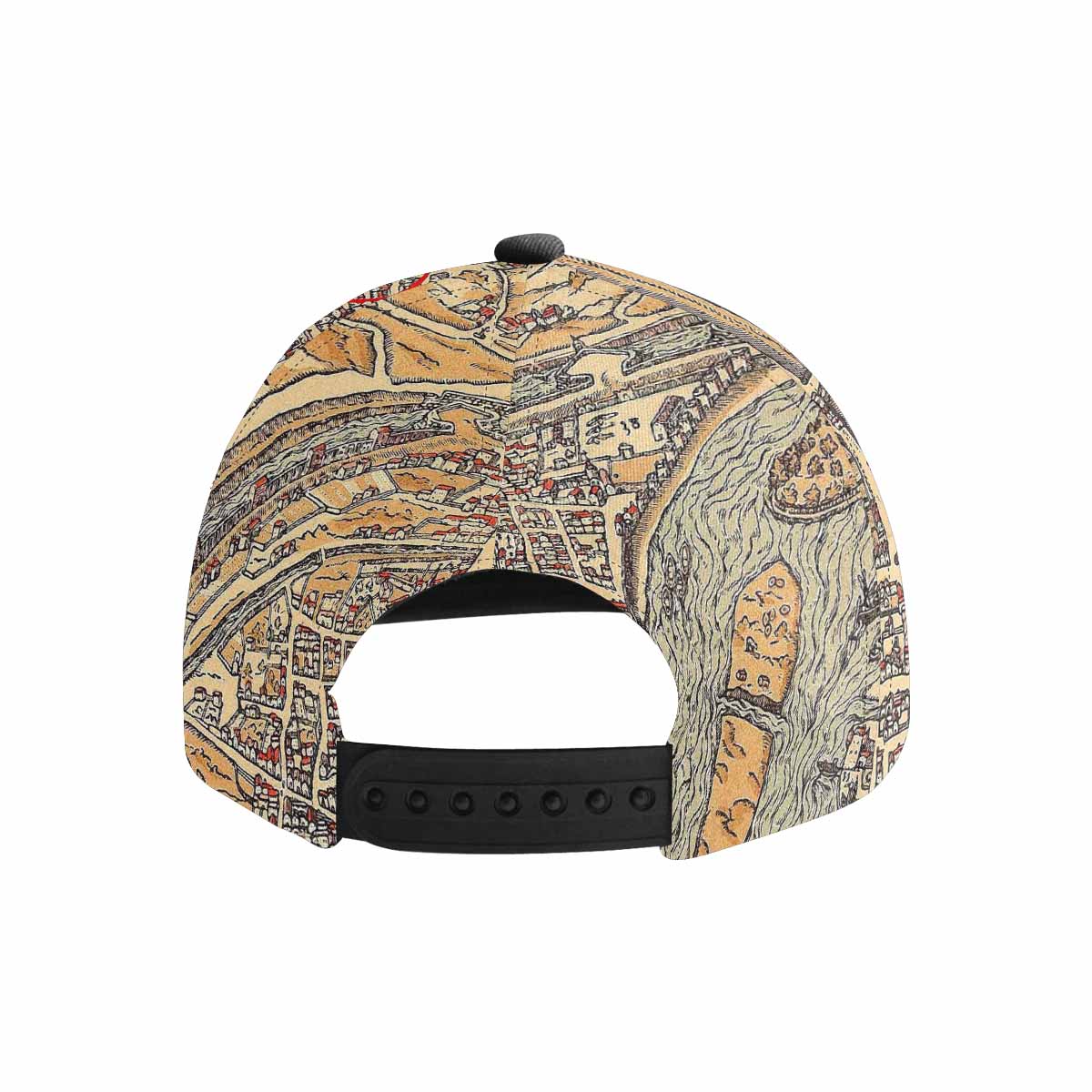 Antique Map design mens or womens deep snapback cap, trucker hat, Design 49