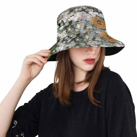 Vintage floral unisex bucket boonie Hat, outdoors hat, Design 07
