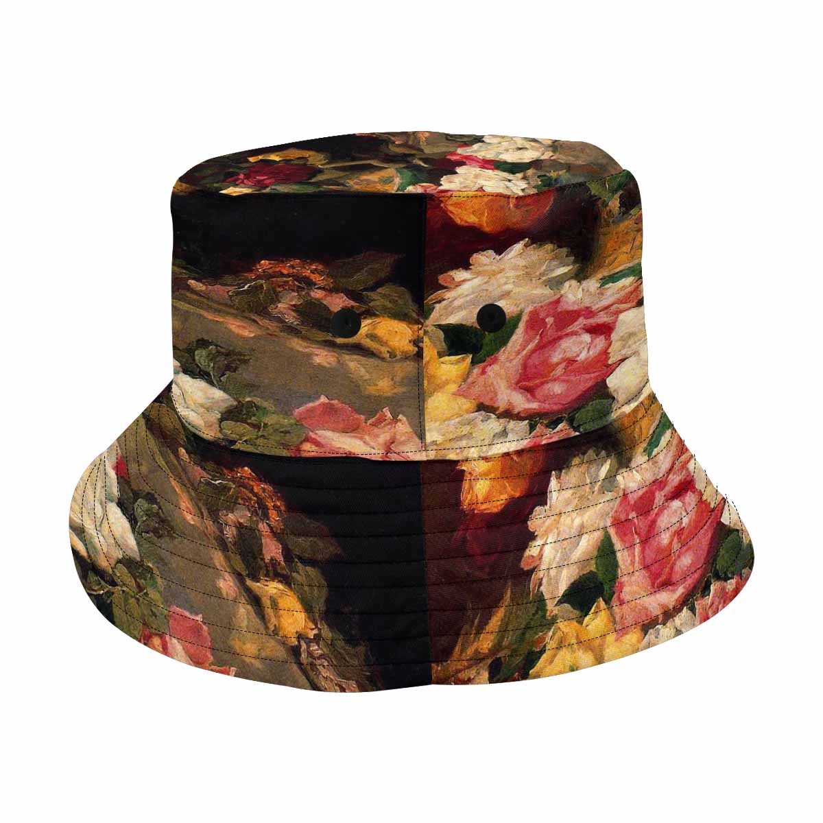 Vintage floral unisex bucket boonie Hat, outdoors hat, Design 37