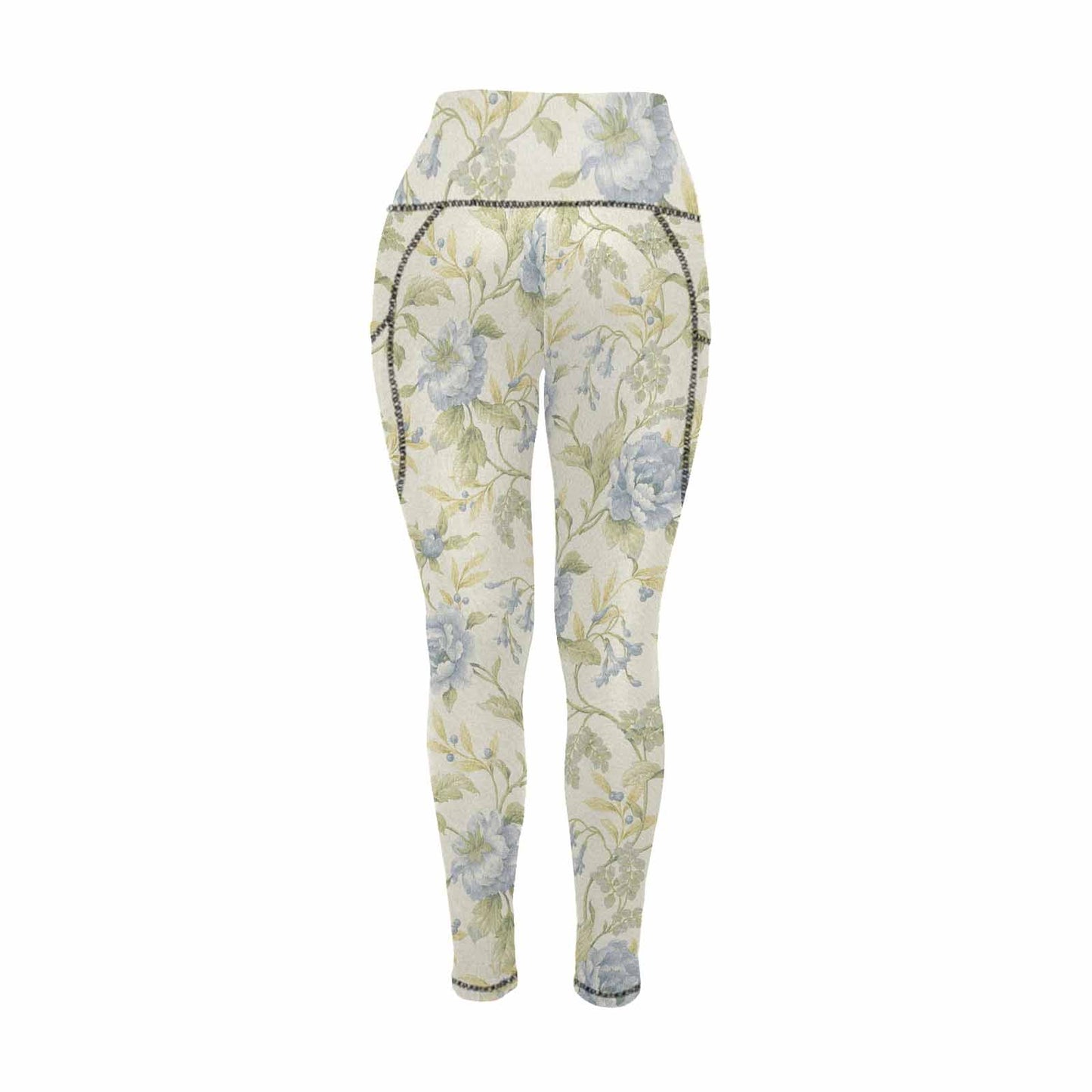 Floral 2, active wear leggings, outside surge, design 04