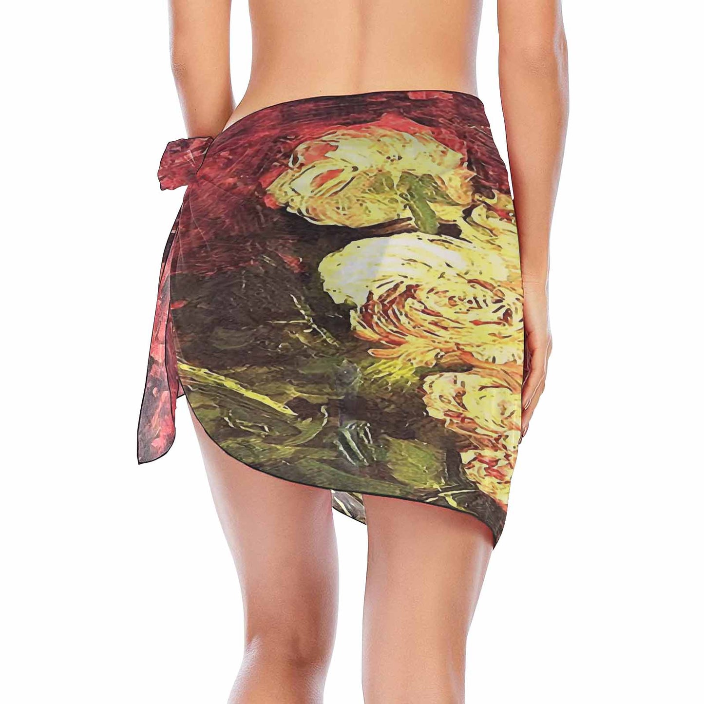 Vintage floral, beach sarong, beach coverup, swim wear, Design 27