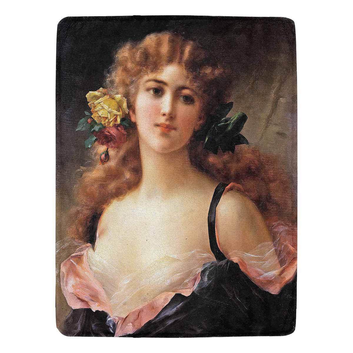 Victorian Lady Design BLANKET, LARGE 60 in x 80 in, Portrait Of A Young Girl