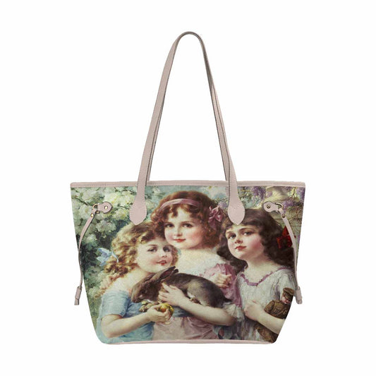 Victorian Lady Design Handbag, Model 1695361, The Three Graces #1, BEIGE/TAN TRIM