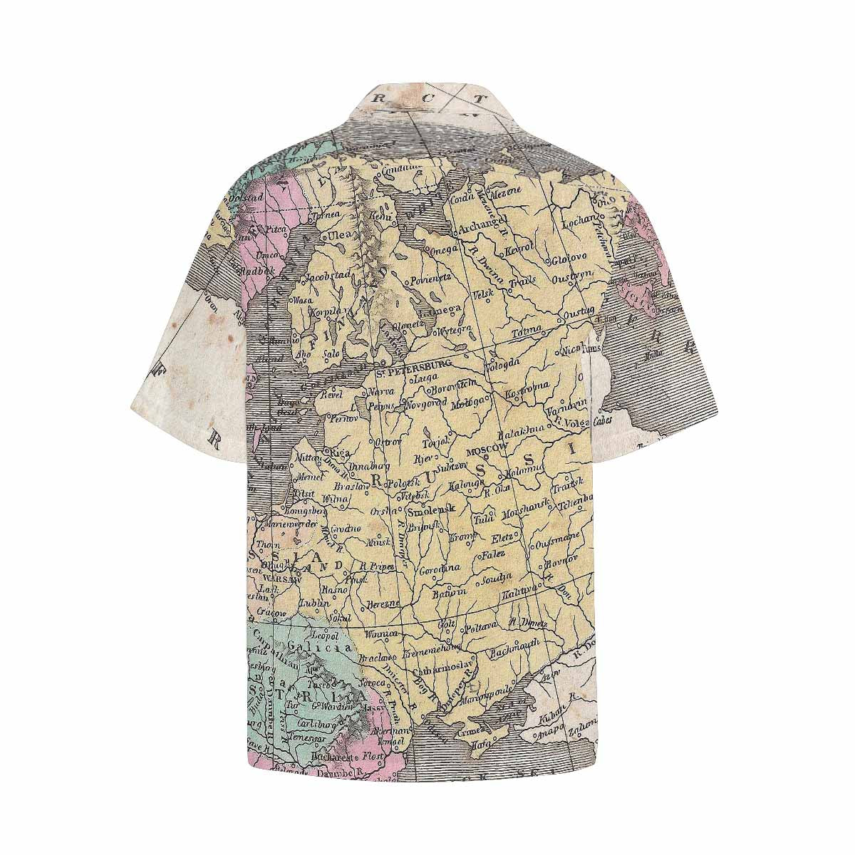 Antique Map design Hawaiian mens shirt, Design 9