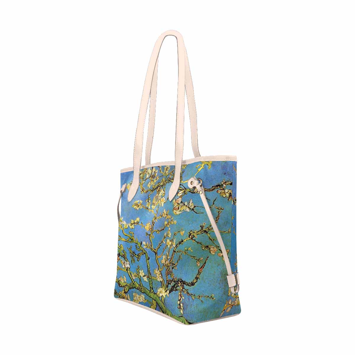 Vintage Floral Handbag, Classic Handbag, Mod 1695361 Design 20, BEIGE/TAN TRIM