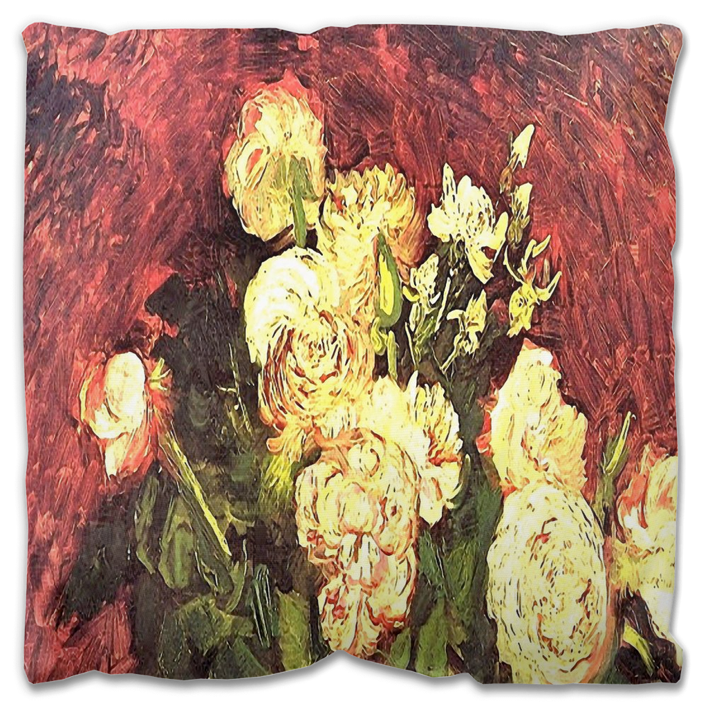 Vintage floral Outdoor Pillows, throw pillow, mildew resistance, various sizes, Design 27