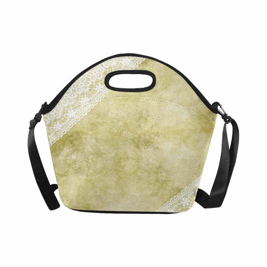 Victorian lace print insulated lunch bag, design 43