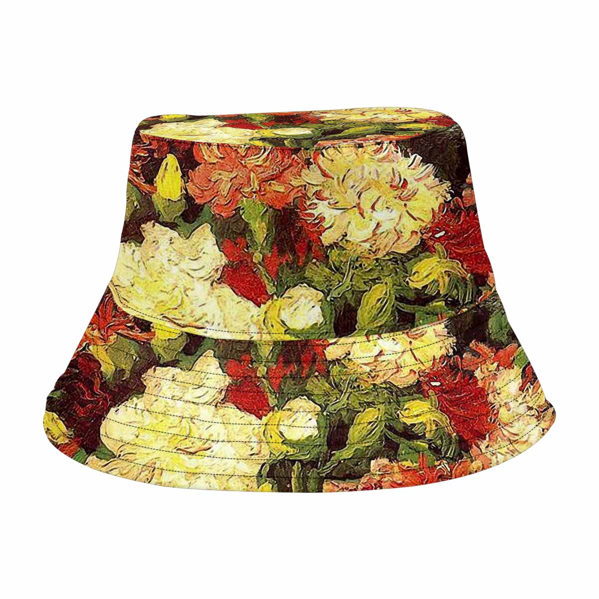 Vintage floral unisex bucket boonie Hat, outdoors hat, Design 33
