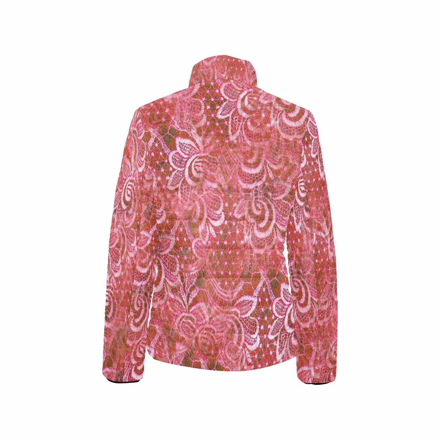 Victorian Lace print womens padded quilted jacket, design 33