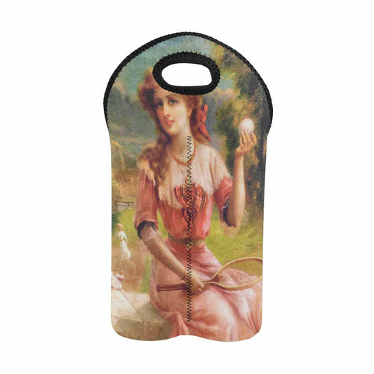 Victorian lady design 2 Bottle wine bag, Tennis Anyone