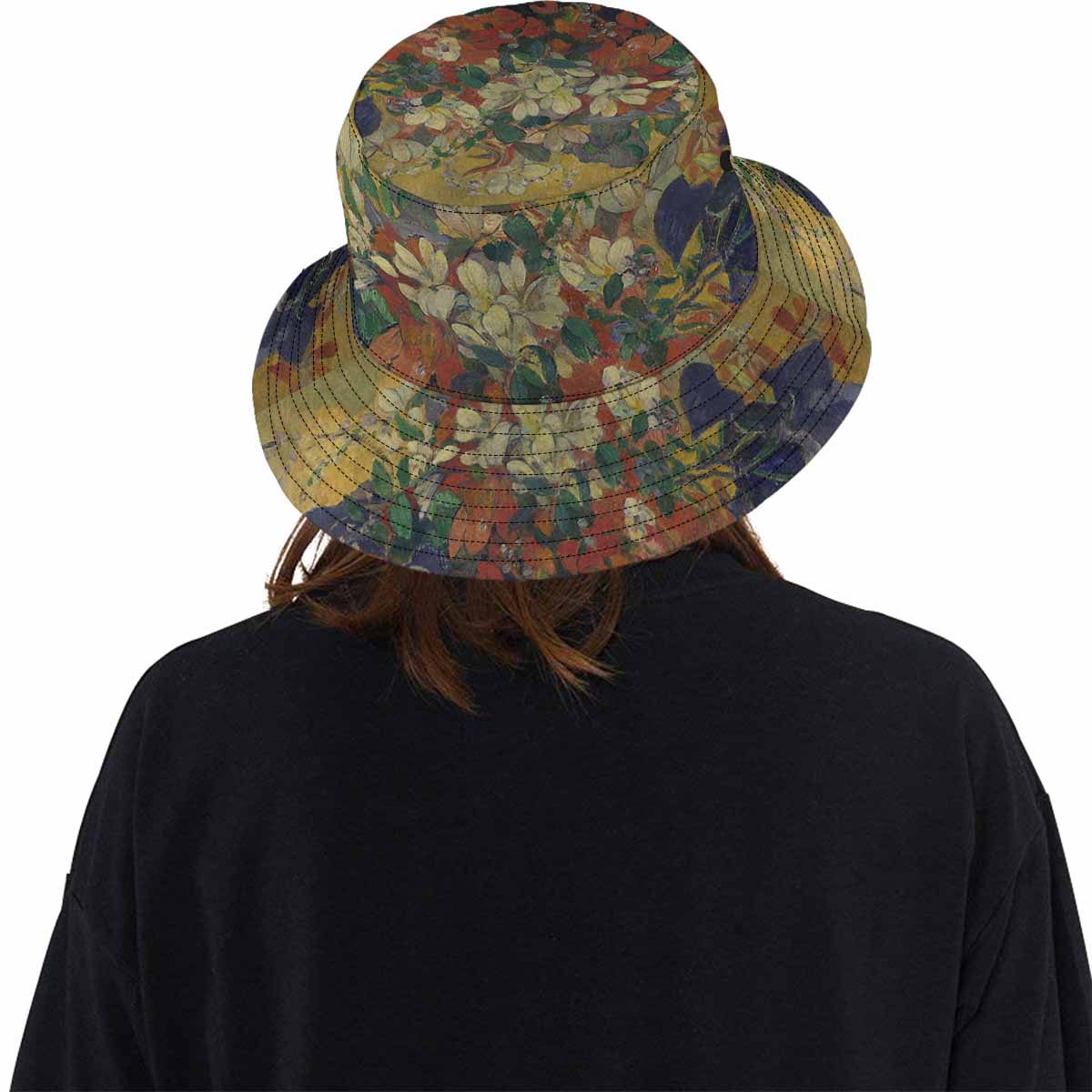 Vintage floral unisex bucket boonie Hat, outdoors hat, Design 10