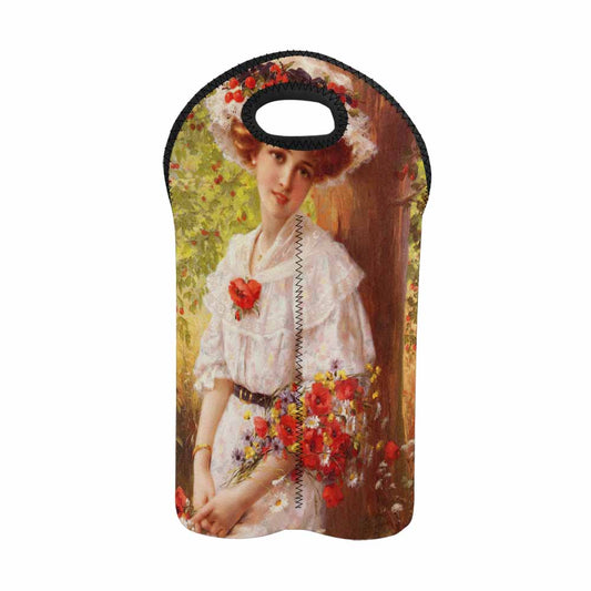 Victorian lady design 2 Bottle wine bag, Under the Cherry Tree