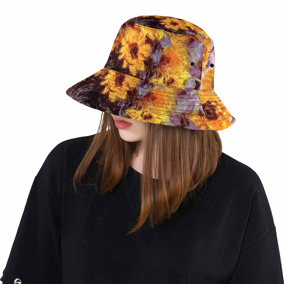 Vintage floral unisex bucket boonie Hat, outdoors hat, Design 49