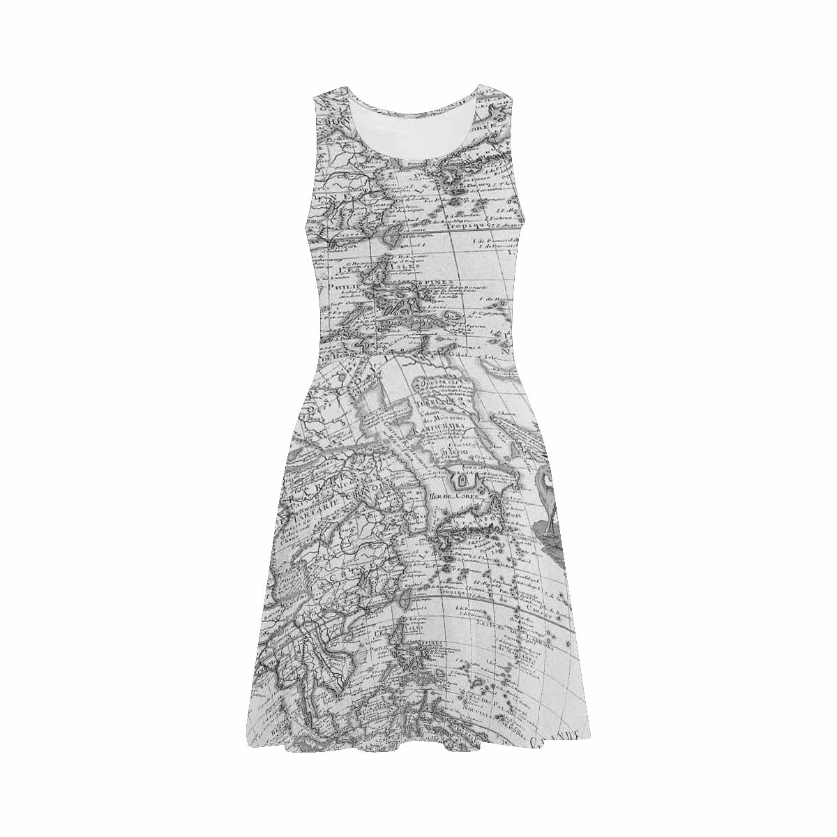 Antique Map casual summer dress, MODEL 09534, design 54