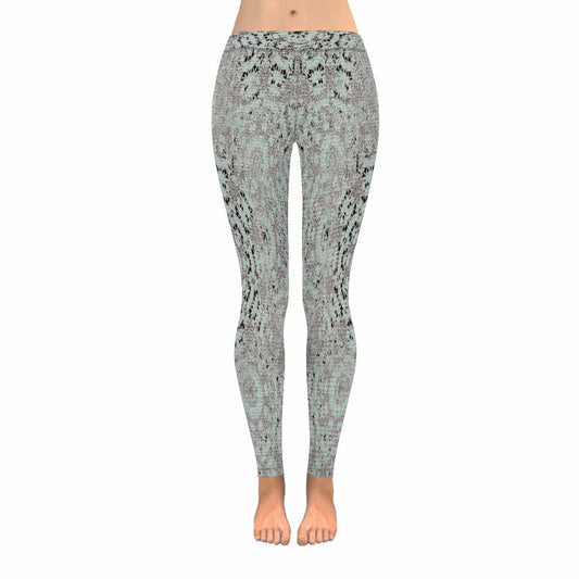 Victorian lace print low rise leggings, design 51