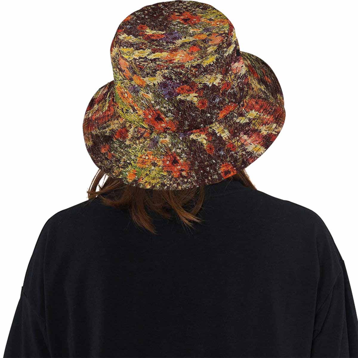 Vintage floral unisex bucket boonie Hat, outdoors hat, Design 24