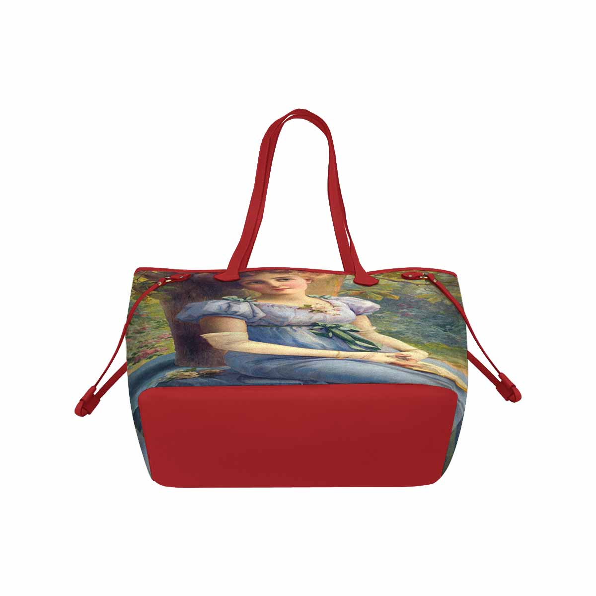 Victorian Lady Design Handbag, Model 1695361, A Sweet Glance, RED TRIM